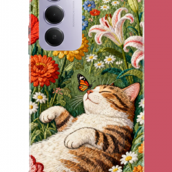 Redmi 15 4G Uyumlu Desenli kedi UV Baskılı Silikon Kılıf