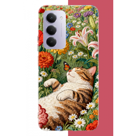 Redmi 15 4G Uyumlu Desenli kedi UV Baskılı Silikon Kılıf