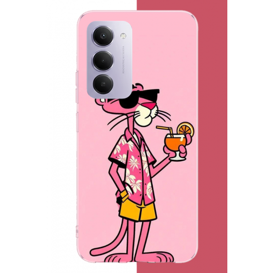 Redmi 15 4G Uyumlu pembe panter 1 UV Baskılı Silikon Kılıf