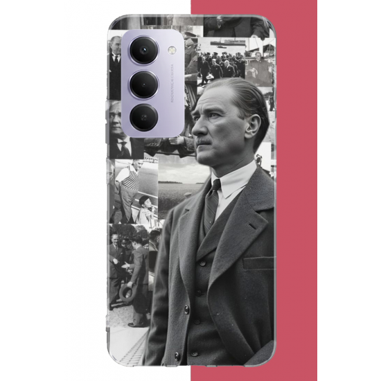 Redmi 15 4G Uyumlu atatürk kolaj.jpeg UV Baskılı Silikon Kılıf