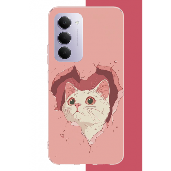 Redmi 15 4G Uyumlu boşluktaki kedi UV Baskılı Silikon Kılıf