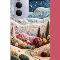 Redmi 15 4G Uyumlu plato ve uzay UV Baskılı Silikon Kılıf