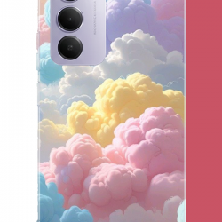 Redmi 15 4G Uyumlu renkli bulut UV Baskılı Silikon Kılıf