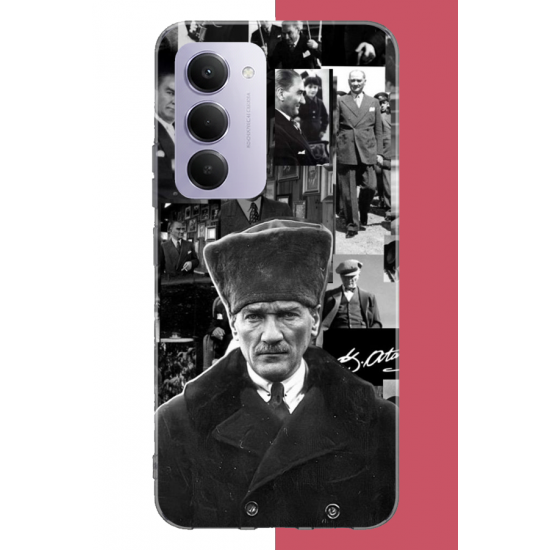 Redmi 15 4G Uyumlu atatürk kolaj 2.jpeg UV Baskılı Silikon Kılıf