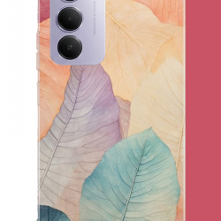 Redmi 15 4G Uyumlu renkli yaprak UV Baskılı Silikon Kılıf