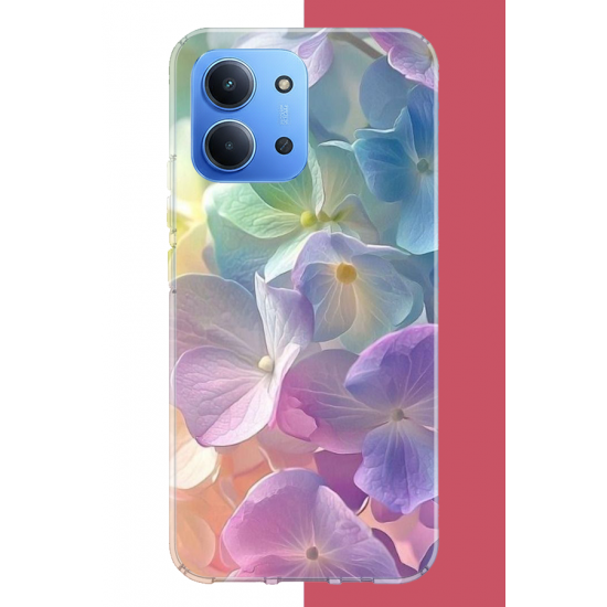 Redmi 15C Uyumlu renkli çiçek2.jpeg UV Baskılı Silikon Kılıf