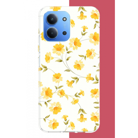 Redmi 15C Uyumlu sarı çiçek pattern UV Baskılı Silikon Kılıf Redmi 15C Uyumlu sarı çiçek pattern UV Baskılı Silikon Kılıf