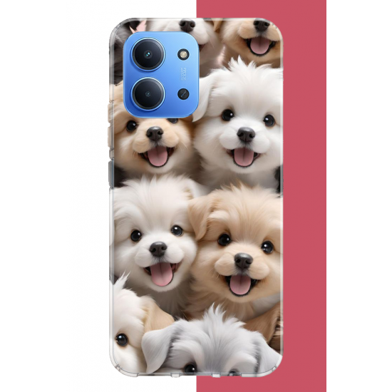 Redmi 15C Uyumlu sevimli köpek UV Baskılı Silikon Kılıf