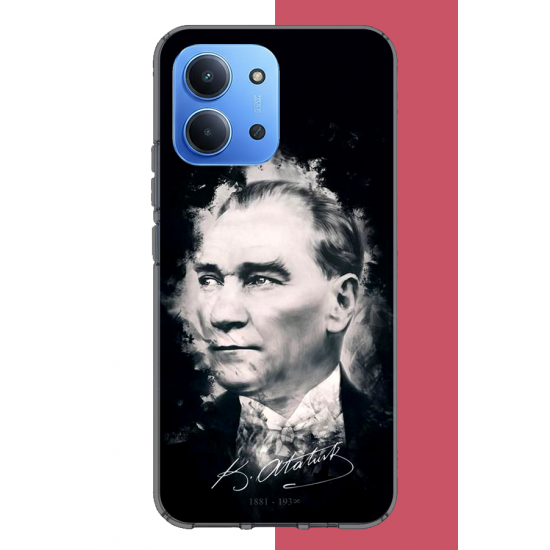 Redmi 15C Uyumlu atatürk portre UV Baskılı Silikon Kılıf