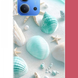 Redmi 15C Uyumlu turkuaz deniz kabuğu UV Baskılı Silikon Kılıf