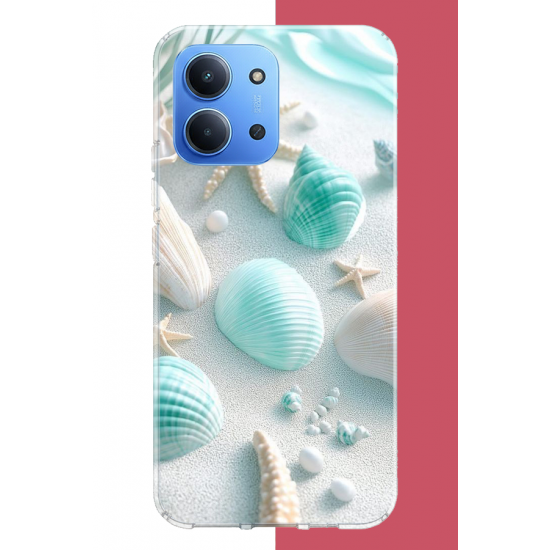 Redmi 15C Uyumlu turkuaz deniz kabuğu UV Baskılı Silikon Kılıf