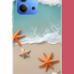 Redmi 15C Uyumlu turuncu deniz yıldızı UV Baskılı Silikon Kılıf
