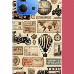 Redmi 15C Uyumlu vintage seyehat UV Baskılı Silikon Kılıf