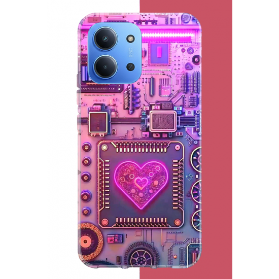 Redmi 15C Uyumlu Cyberpunk neon UV Baskılı Silikon Kılıf