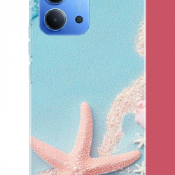 Redmi 15C Uyumlu mavi kumsal UV Baskılı Silikon Kılıf