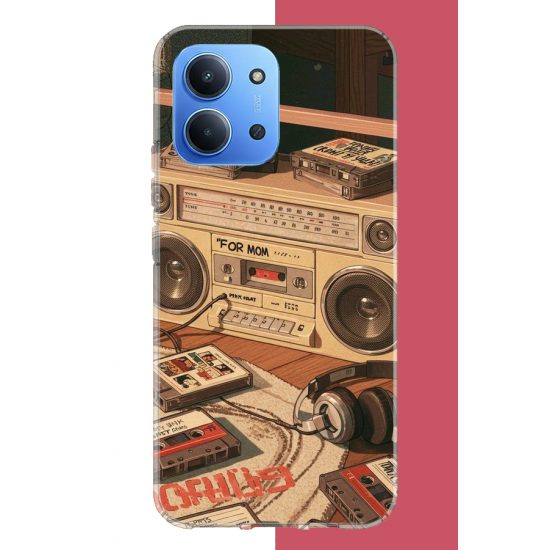 Redmi 15C Uyumlu 90'lar kaset2 UV Baskılı Silikon Kılıf