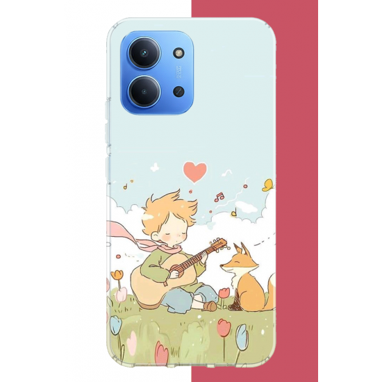 Redmi 15C Uyumlu gitarlı küçük prens UV Baskılı Silikon Kılıf