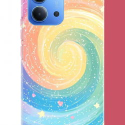 Redmi 15C Uyumlu gökkuşağı girdap UV Baskılı Silikon Kılıf
