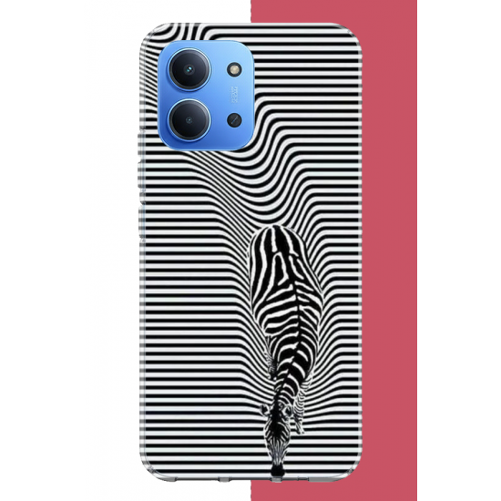 Redmi 15C Uyumlu Abstract zebra UV Baskılı Silikon Kılıf