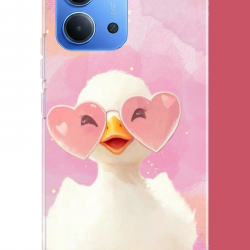 Redmi 15C Uyumlu gözlüklü yavru ördek UV Baskılı Silikon Kılıf