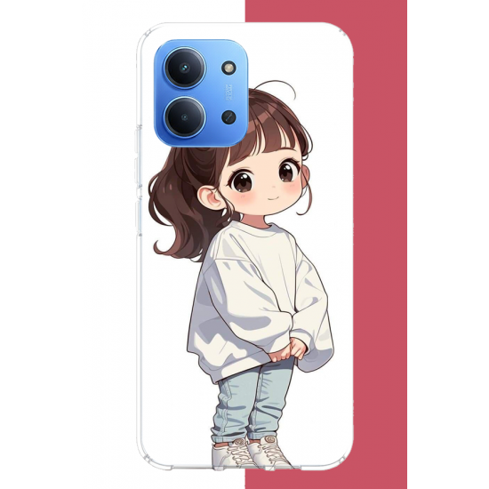 Redmi 15C Uyumlu kawaii beyaz sweatshirt kız UV Baskılı Silikon Kılıf Redmi 15C Uyumlu kawaii beyaz sweatshirt kız UV Baskılı Silikon Kılıf