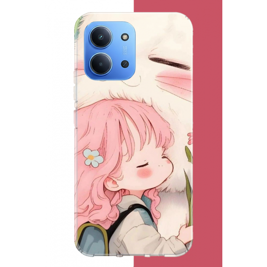 Redmi 15C Uyumlu kawaii küçük kız ve kedi UV Baskılı Silikon Kılıf Redmi 15C Uyumlu kawaii küçük kız ve kedi UV Baskılı Silikon Kılıf