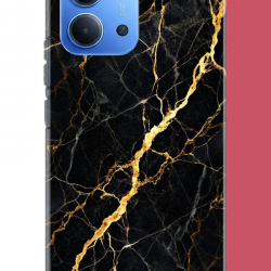 Redmi 15C Uyumlu altın diyagonal UV Baskılı Silikon Kılıf