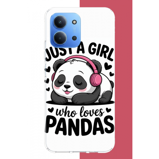Redmi 15C Uyumlu kawaii panda UV Baskılı Silikon Kılıf