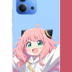 Redmi 15C Uyumlu kawaii pembe saçlı kız UV Baskılı Silikon Kılıf