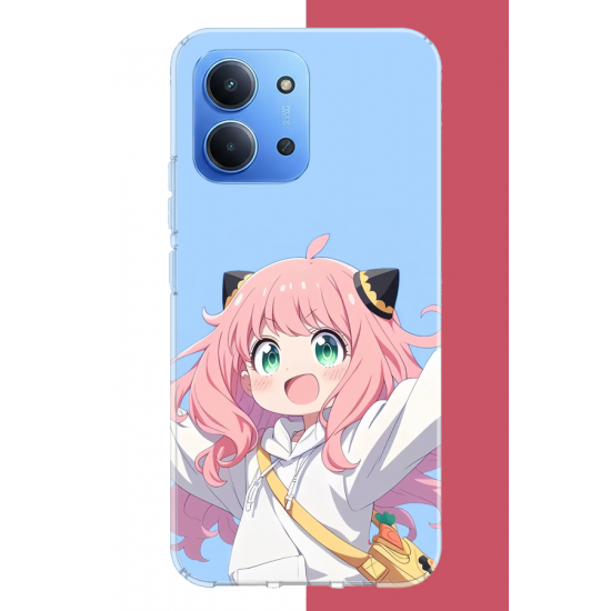 Redmi 15C Uyumlu kawaii pembe saçlı kız UV Baskılı Silikon Kılıf