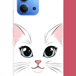 Redmi 15C Uyumlu kedi yüzü UV Baskılı Silikon Kılıf
