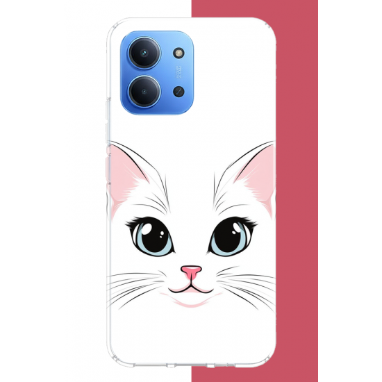 Redmi 15C Uyumlu kedi yüzü UV Baskılı Silikon Kılıf