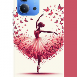 Redmi 15C Uyumlu kelebekli balerin UV Baskılı Silikon Kılıf