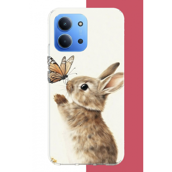 Redmi 15C Uyumlu kelebekli tavşan UV Baskılı Silikon Kılıf Redmi 15C Uyumlu kelebekli tavşan UV Baskılı Silikon Kılıf