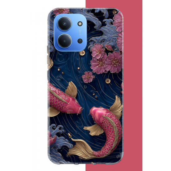 Redmi 15C Uyumlu kırmızı balıklar UV Baskılı Silikon Kılıf Redmi 15C Uyumlu kırmızı balıklar UV Baskılı Silikon Kılıf
