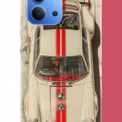 Redmi 15C Uyumlu kırmızı çizgili porsche UV Baskılı Silikon Kılıf