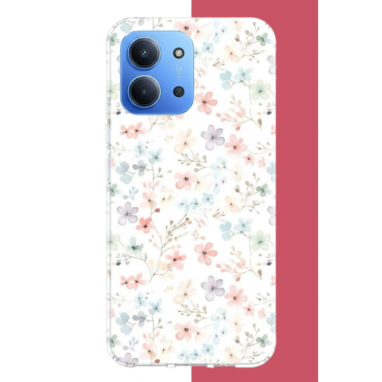Redmi 15C Uyumlu lila mavi pattern UV Baskılı Silikon Kılıf