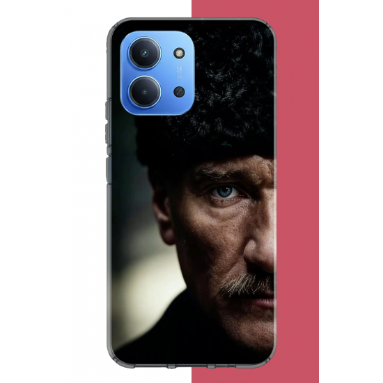 Redmi 15C Uyumlu Atatürk4 UV Baskılı Silikon Kılıf