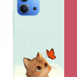 Redmi 15C Uyumlu minik kedi UV Baskılı Silikon Kılıf