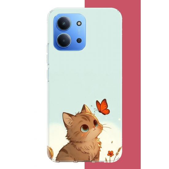 Redmi 15C Uyumlu minik kedi UV Baskılı Silikon Kılıf