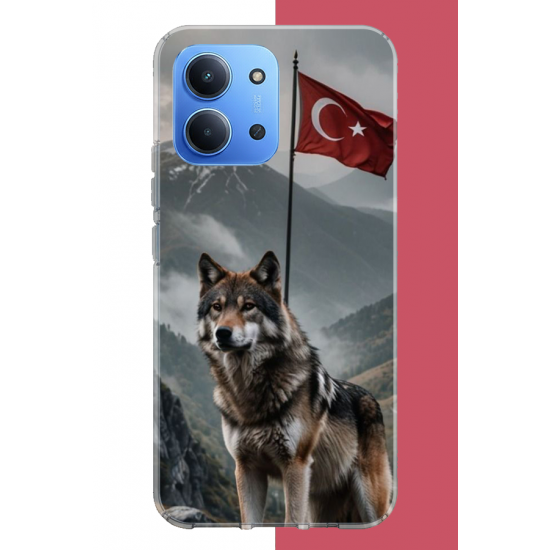 Redmi 15C Uyumlu Ulu Kurt UV Baskılı Silikon Kılıf
