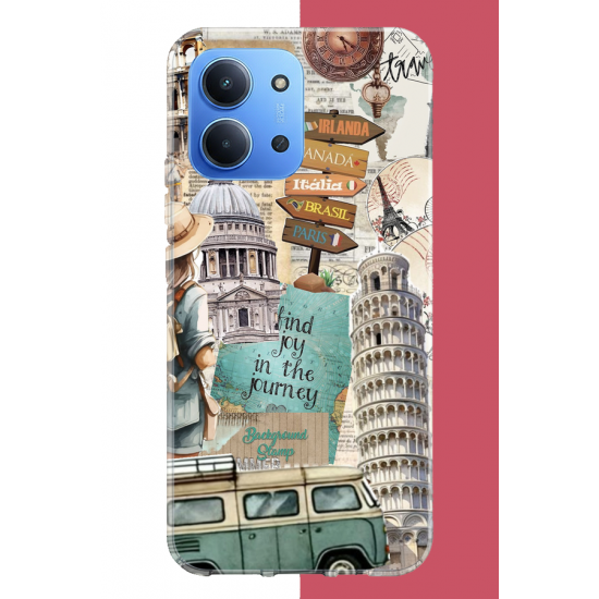Redmi 15C Uyumlu Travel2 UV Baskılı Silikon Kılıf