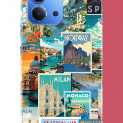 Redmi 15C Uyumlu Kart Postal Kolaj UV Baskılı Silikon Kılıf