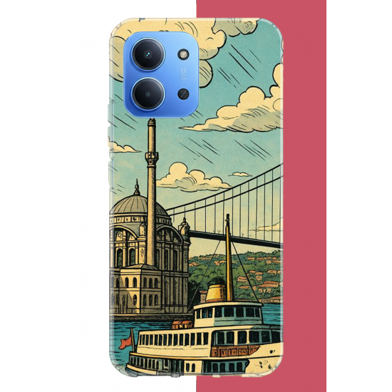 Redmi 15C Uyumlu İstanbul UV Baskılı Silikon Kılıf