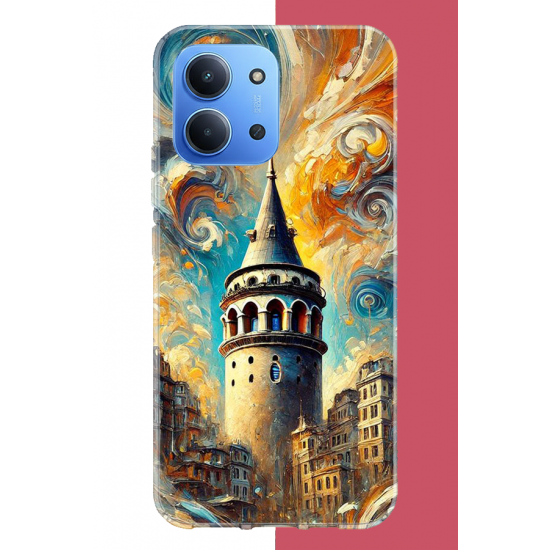 Redmi 15C Uyumlu Galata UV Baskılı Silikon Kılıf