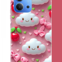Redmi 15C Uyumlu mutlu bulutlar UV Baskılı Silikon Kılıf