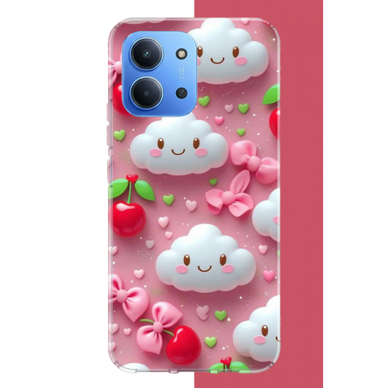 Redmi 15C Uyumlu mutlu bulutlar UV Baskılı Silikon Kılıf