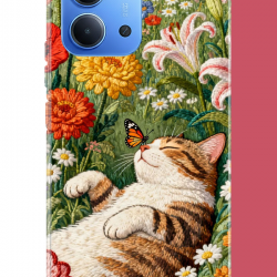 Redmi 15C Uyumlu Desenli kedi UV Baskılı Silikon Kılıf