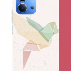Redmi 15C Uyumlu origami kuş UV Baskılı Silikon Kılıf