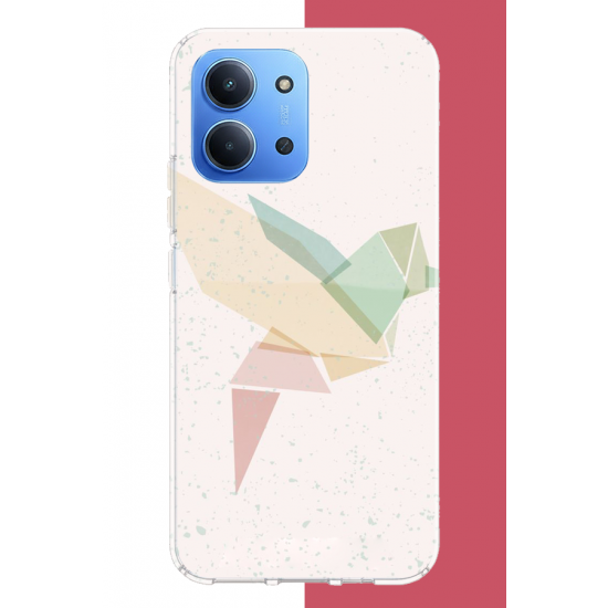 Redmi 15C Uyumlu origami kuş UV Baskılı Silikon Kılıf
